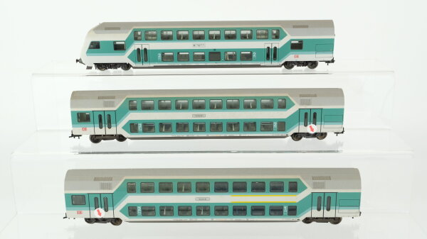 Fleischmann H0 Konvolut "Regio" Doppelstocksteuerwagen 2.Kl., Doppelstockwagen 1./2.Kl., Doppelstockwagen 2.Kl. DB