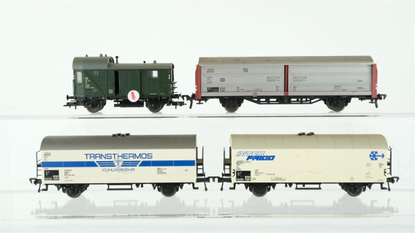 Fleischmann H0 Konvolut Kühlwagen "Inter Frigo, Transthermos", Seitenwandschiebewagen, Güterzugbegleitwagen DB