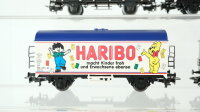 Märklin H0 Konvolut Kühlwagen, Kühlwagen "Haribo" Bierwagen "Fosters Lager", gedeckter Güterwagen DB