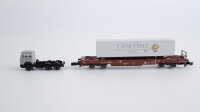 Märklin Z 8618 Huckepackwagen mit Auflieger "LANCOME Paris" + LKW DB