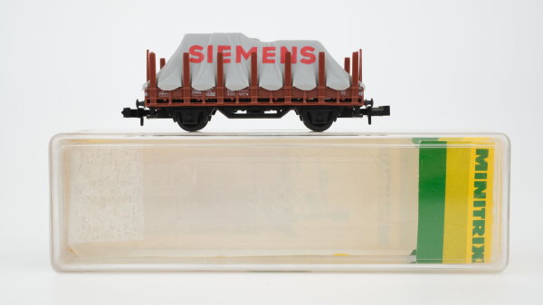 Minitrix N 5132660 Rungenwagen mit Plane: Siemens Klm 441 DB