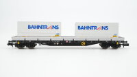 Minitrix N 15271-14 Flachwagen mit Seitenborden und Rungen mit zwei Wechselpritschen "Bahntrans" DB