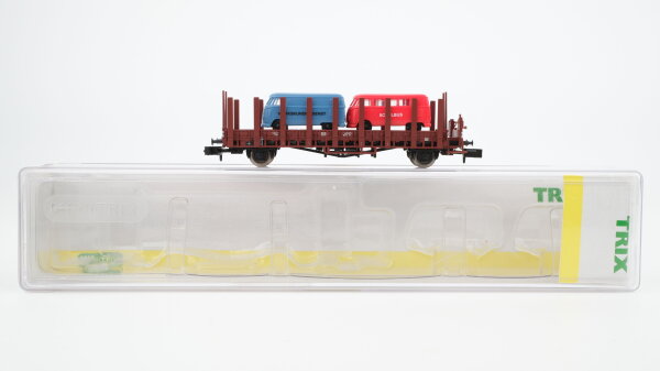 Minitrix N 15192 Rungenwagen, Ladung: 2 VW Busse Rmrs 31 DB