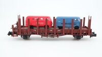 Minitrix N 15192 Rungenwagen, Ladung: 2 VW Busse Rmrs 31 DB