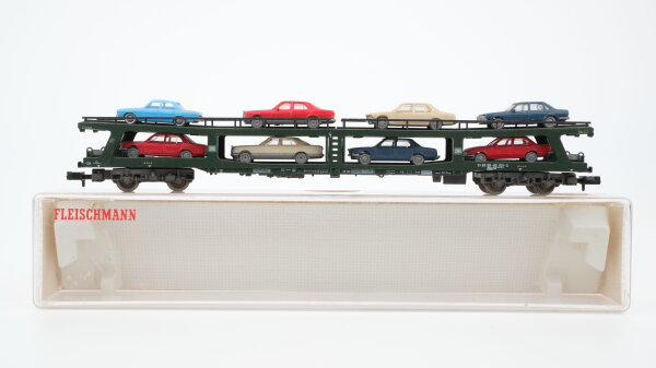 Fleischmann N 8285 Doppelstockw. Autotransport mit 8 PKW DDm 915 DB