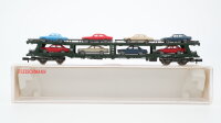 Fleischmann N 8285 Doppelstockw. Autotransport mit 8 PKW...