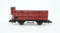 Fleischmann N 8366 Viehwagen mit Bremserhaus Vh 04 DRG