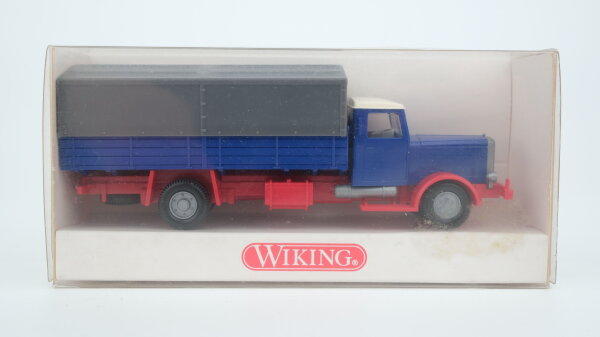 Wiking H0 8460122 Hanomag Pritschen-LKW blau-rot-grau