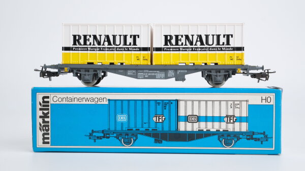 Märklin H0 4767 Behälter-Tragwagen "Containerwagen Renault" Lgjs 598 der SNCF