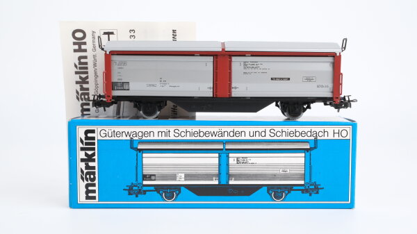 Märklin H0 4633 Güterwagen mit Schiebewänden und Schiebedach DB