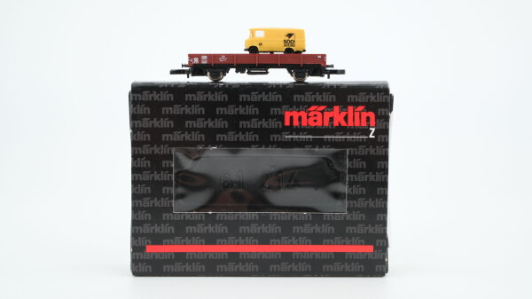 Märklin Z 88611 Niederbordwagen mit Fahrzeug "500 Jahre Post" DB