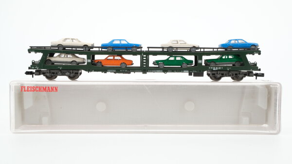 Fleischmann N 8285 Doppelstockw. Autotransport mit 8 PKW DDm 915 DB