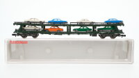 Fleischmann N 8285 Doppelstockw. Autotransport mit 8 PKW...