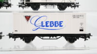 Märklin H0 Konvolut 3 Containertragwagen "Kraft, Campari, Lebbe", Kühlwagen "Bitburger", Kühlwagen mit Bremserhaus "15 Jahre ME Minden" DB/u.a.