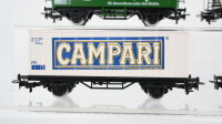 Märklin H0 Konvolut 3 Containertragwagen "Kraft, Campari, Lebbe", Kühlwagen "Bitburger", Kühlwagen mit Bremserhaus "15 Jahre ME Minden" DB/u.a.