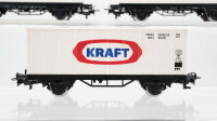Märklin H0 Konvolut 3 Containertragwagen "Kraft, Campari, Lebbe", Kühlwagen "Bitburger", Kühlwagen mit Bremserhaus "15 Jahre ME Minden" DB/u.a.