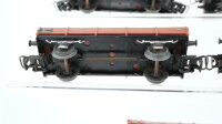 Märklin H0 Konvolut 2 Niederbordwagen 2-achsig, 3 Niederbordwagen 4-achsig DB