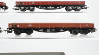 Märklin H0 Konvolut 2 Niederbordwagen 2-achsig, 3 Niederbordwagen 4-achsig DB