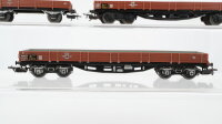 Märklin H0 Konvolut 2 Niederbordwagen 2-achsig, 3 Niederbordwagen 4-achsig DB