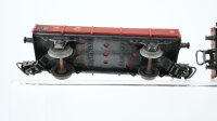 Märklin H0 Konvolut 2 Niederbordwagen 2-achsig, 3 Niederbordwagen 4-achsig DB