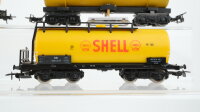 Unbekannt H0 Konvolut Kesselwagen "Shell" 4-achsig, Kesselwagen mit Schienenreinigungsfunktion "Shell" 2-achsig, Kesselwagen "Shell" 2-achsig, Kesselwagen mit Schienenreinigungsfunktion 4-achsig DB/u.a.