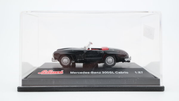 Schuco H0 25027 Mercedes-Benz 300SL Cabrio schwarz-rot (in Acrylbox)