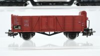 Märklin H0 Konvolut Hochbordwagen mit Bremserhaus, Niederbordwagen, Schiebedachwagen, Schwerlastwagen mit Transformator "AEG" DB