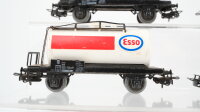 Märklin H0 Konvolut 3 Kesselwagen "Shell, Aral, Esso" 2-achsig, Kesselwagen "BP" 4-achsig DB
