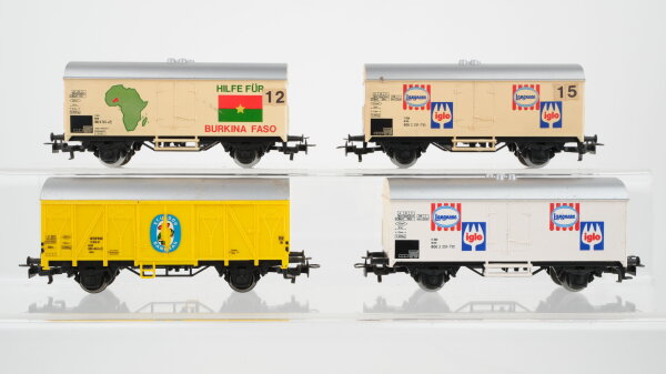 Märklin H0 Konvolut 4 Kühlwagen "Equador Bananas, Lagnese Iglo, Hilfe für Burkina Faso" DB