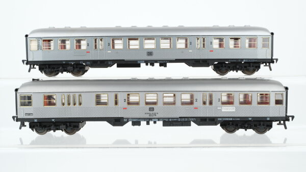 Fleischmann H0 Konvolut 2 Personenwagen 2.Kl. "Silberling" 4-achsig DB