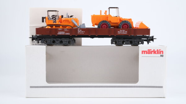 Märklin H0 4474 Niederbordwagen mit Planierraupe und Schaufellader DB