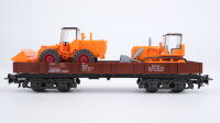 Märklin H0 4474 Niederbordwagen mit Planierraupe und Schaufellader DB