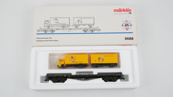 Märklin H0 84668 Flachwagen Post-Lastzug DB Postmuseumswagen 1995