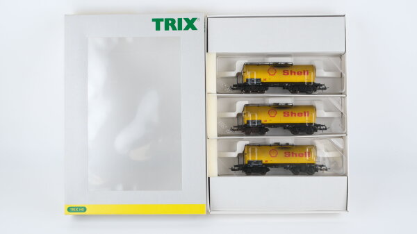 Trix H0 23809 Tankwagen Set "Shell" gealtert DB