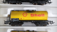 Trix H0 23809 Tankwagen Set "Shell" gealtert DB