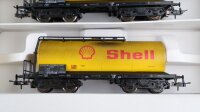 Trix H0 23809 Tankwagen Set "Shell" gealtert DB