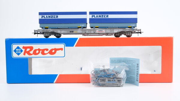 Roco H0 46561 Taschenwagen (mit LKW-Pritschen, PLANZER) SBB-CFF