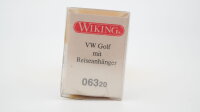 Wiking H0 06320 VW Golf mit Reiseanhänger blau/weiß