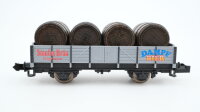 Minitrix N 13805 Niederbordwagen mit Holzfässern Staufen Bräu