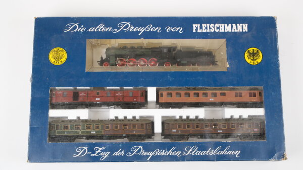 Fleischmann H0 4885 Zugset D-Zug der Preußischen Staatsbahnen Dampflok P10 K.P.E.V. Gleichstrom (unvollständig)