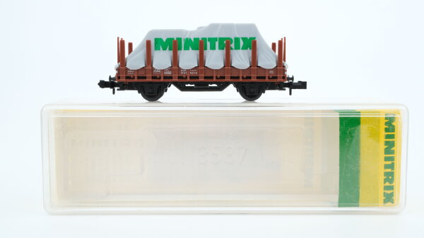 Minitrix N 3587 Rungenwagen mit Plane "MINITRIX"
