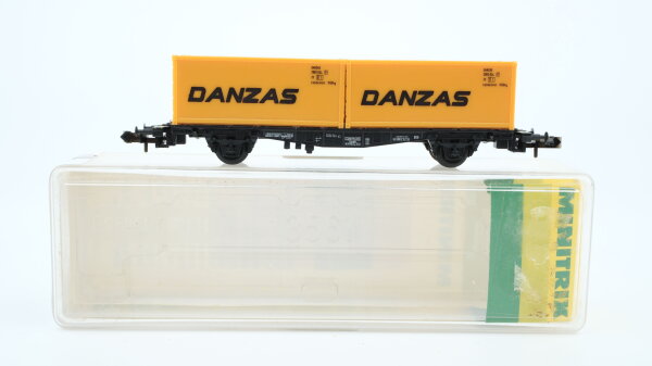 Minitrix N 51 3282 00 Containertragwagen Danzas Lgjs 599 DB