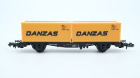 Minitrix N 51 3282 00 Containertragwagen Danzas Lgjs 599 DB