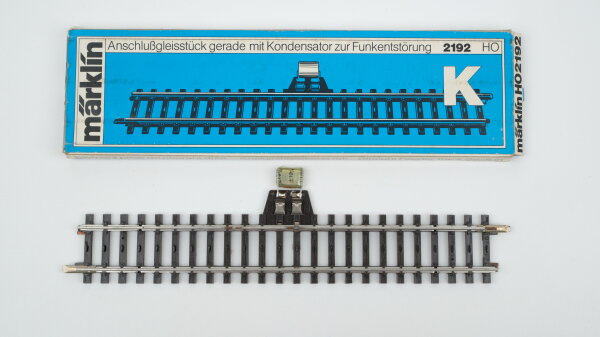 Märklin H0 2192 Anschlussgleisstück gerade mit Kondensator (in OVP blau)