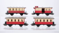 Märklin H0 Konvolut drei Personenwagen beige/rot,...
