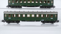 Märklin H0 Konvolut zwei Personenwagen 3.Kl., Packwagen mit Zugschluss, Packwagen (Zugschluss ungetestet) DR