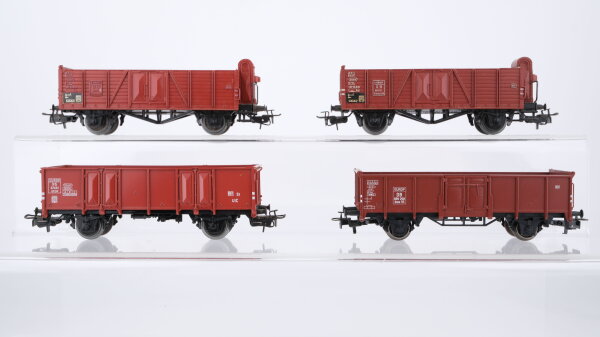 Märklin H0 Konvolut 2 Hochbordwagen, 2 Hochbordwagen mit Bremserhaus DB