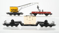 Märklin H0 Konvolut Schwerlastwagen mit Überseekiste "Bahia", Kranwagen "Krupp-Ardelt" mit Kranschutzwagen DB