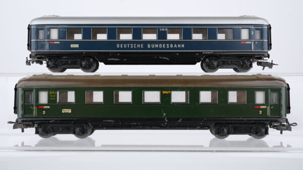Märklin H0 Konvolut Personenwagen "346/6" 2.Kl. blau, Personenwagen "346/1" 2.Kl. grün, DB/u.a.