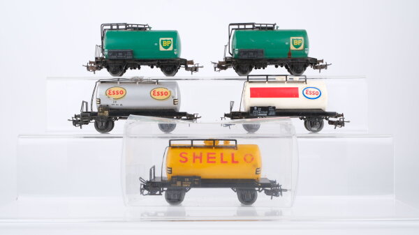 Märklin H0 Konvolut 5 Kesselwagen "Shell, BP, Esso" DB